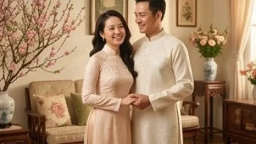 Gia đạo bình an và tình duyên tuổi mão năm 2027 viên mãn với hình ảnh cặp đôi trẻ trong không gian truyền thống