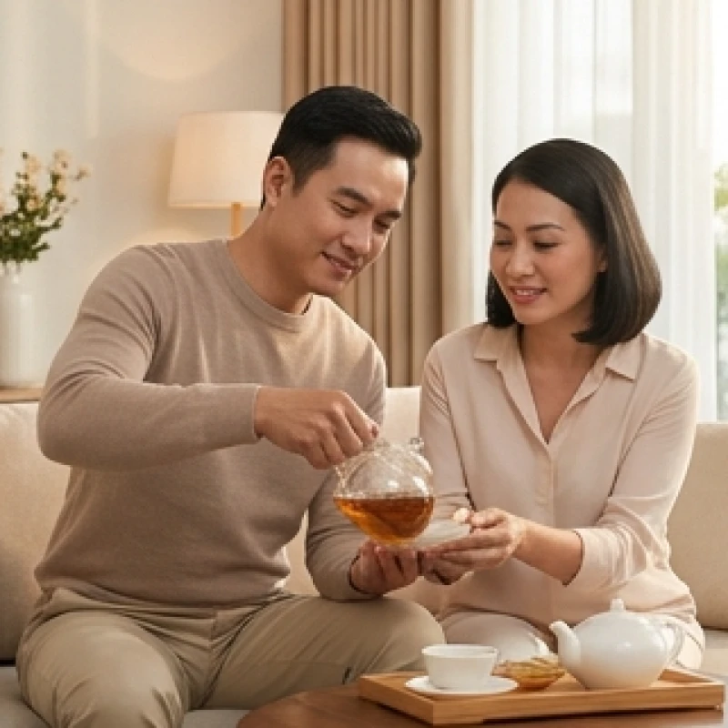 Cặp đôi thể hiện sự chăm sóc ân cần dành cho nhau minh chứng cho tình duyên tuổi tý chân thành