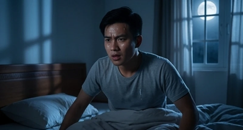 Mơ thấy cụ già: Ý nghĩa điềm báo, sổ mơ và 3 bước trấn an 2 Người trẻ tuổi vừa bừng tỉnh giấc giữa đêm với khuôn mặt lo âu và lấm tấm mồ hôi vì cơn ác mộng