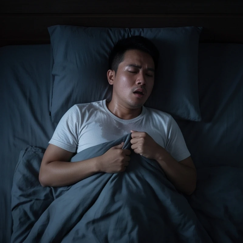 Mơ thấy tai nạn giao thông: Điềm báo, số may mắn và cách giải tỏa 1 Một người choàng tỉnh giữa đêm với biểu cảm lo âu sau khi trải qua giấc mơ thấy tai nạn giao thông