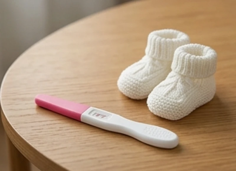 Tuổi Sửu sinh con tháng nào tốt: Đối chiếu ngũ hành từng tháng 9 Que thử thai hai vạch đặt cạnh đôi giày len nhỏ xíu xinh xắn dành cho trẻ sơ sinh