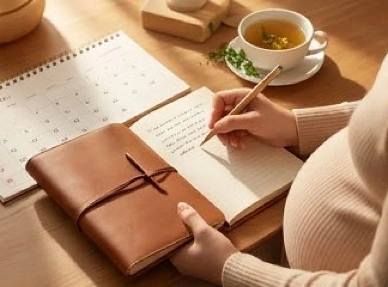 Sổ tay ghi chép quá trình tính toán tháng rụng trứng và chu kỳ thai kỳ 40 tuần