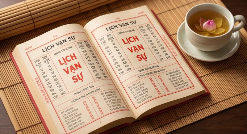 Cuốn lịch vạn sự cổ truyền Việt Nam dùng để tra cứu tuổi mụ và sao chiếu mệnh hàng năm