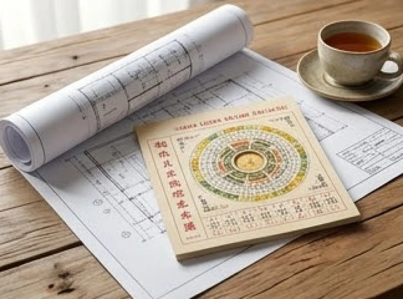 Cuốn lịch vạn niên và bản vẽ thiết kế để tính toán thời điểm động thổ xây nhà an toàn