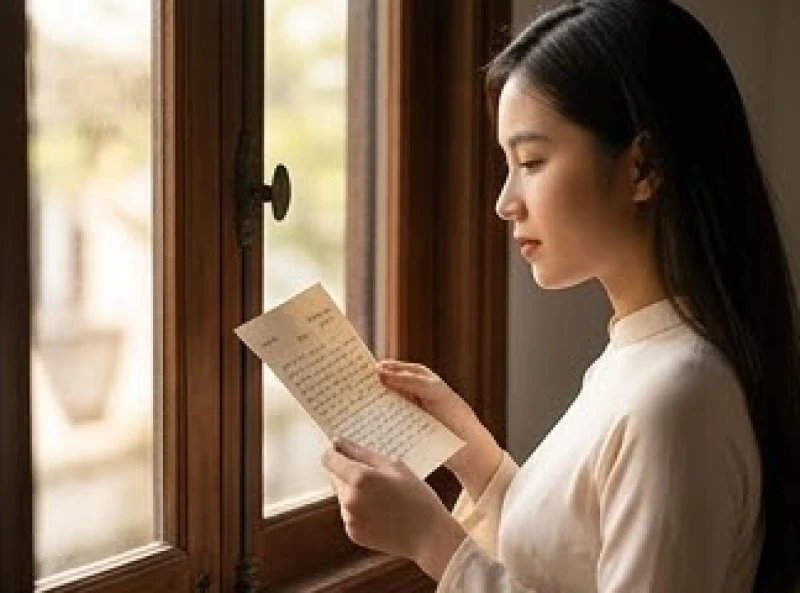 Tình duyên tuổi Mùi: Giải mã theo nạp âm và phong thủy hóa giải 3 Cô gái trẻ trầm ngâm cầm bức thư viết tay bên khung cửa sổ ngập tràn ánh nắng nhẹ nhàng