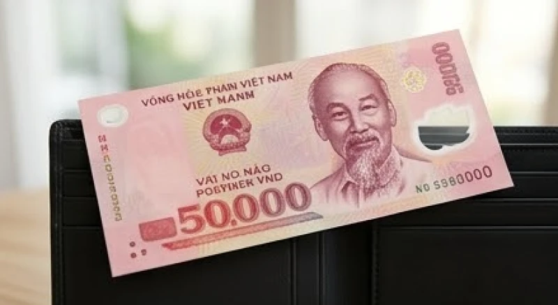 Tờ tiền 50 nghìn đồng mới tinh phẳng phiu đại diện cho khởi đầu thuận lợi và sự hanh thông