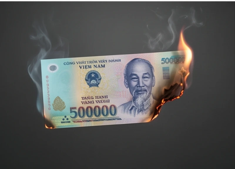 Mơ thấy tờ tiền 500: Giải mã góc nhìn tâm lý & bộ số tài lộc 8 Tờ tiền 500 nghìn đồng đang bốc cháy với ngọn lửa nhỏ tượng trưng cho rủi ro hao hụt tài sản nhanh chóng