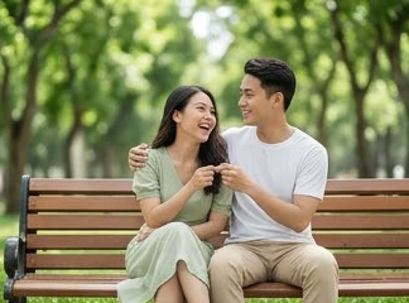 Cặp đôi hẹn hò lãng mạn vào mùa hè thể hiện năng lượng tình cảm đồng điệu và gắn kết