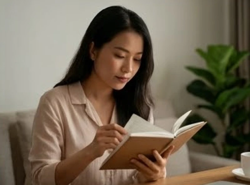 Người phụ nữ lật mở sổ tay tra cứu những con số may mắn mang lại tài lộc và sự bình an trong tâm trí