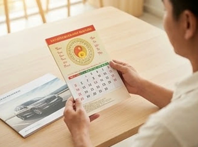 Gia chủ tuổi Dậu cẩn thận tra cứu lịch vạn niên để chọn ngày tốt mua xe ô tô