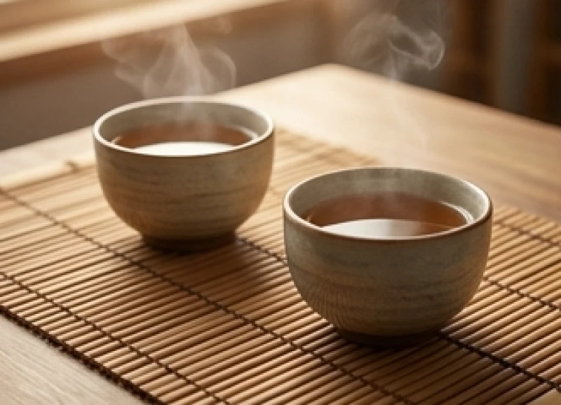 Tứ hành xung là gì: Bản chất 3 nhóm tuổi và cách hóa giải 10 Hai tách trà bốc khói nhẹ nhàng trên bàn gỗ đại diện cho không gian tĩnh lặng