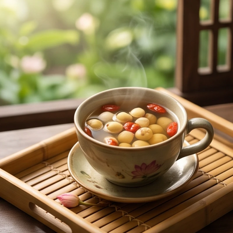 Tách trà thảo mộc nóng hổi giúp an thần và duy trì sức khỏe trong những tháng giao mùa