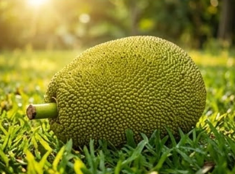 Quả mít chín thơm lừng tự động rụng xuống bãi cỏ xanh mướt báo hiệu những điều may mắn bất ngờ