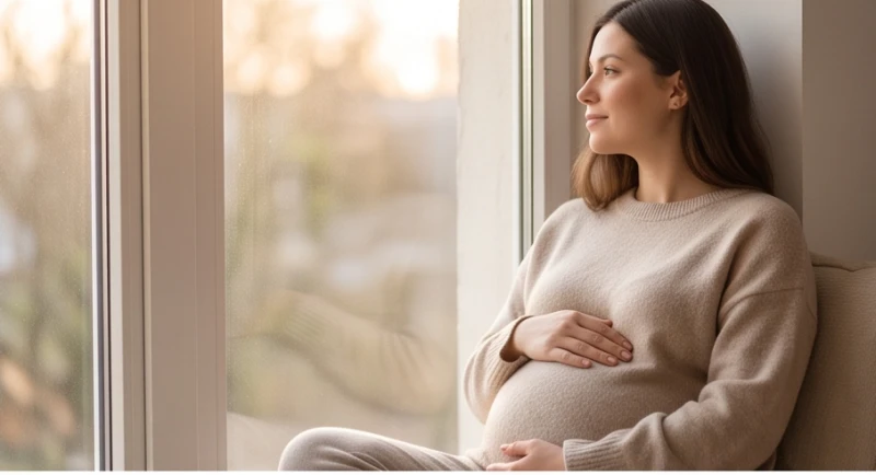 Mơ thấy xác chết trẻ sơ sinh: Giải mã điềm báo & cách xoa dịu 2 Thai phụ đang ngồi thư giãn cạnh cửa sổ ngập tràn ánh sáng để giải tỏa áp lực tâm lý