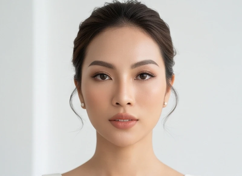 Sự kết hợp giữa vùng trán hẹp và gò má cao tạo nên cấu trúc hình kim cương góc cạnh