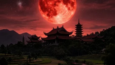 Hình ảnh nguyệt thực toàn phần đỏ rực trên bầu trời đêm giúp giải đáp thắc mắc trăng máu điềm báo gì dưới góc độ khoa học