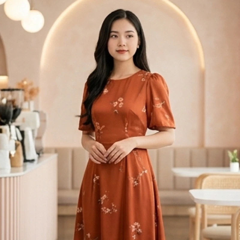 Màu trang phục hợp tuổi Hợi: Tỷ lệ phối đồ nam nữ theo dịp 3 Phụ nữ tuổi Ất Hợi mệnh Hỏa nổi bật trong chiếc váy đỏ cam rực rỡ in họa tiết