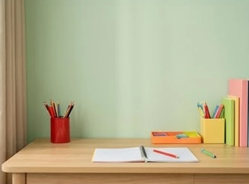 Tử vi tuổi Bính Thân 2016 năm 2026: Cẩm nang học tập & dâng sao 7 Góc học tập được sơn tường màu xanh lá cây mát mắt điểm xuyết chiếc hộp bút màu đỏ hợp mệnh Hỏa của trẻ