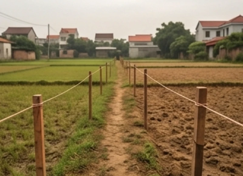 Mơ thấy bán đất: Điềm báo tài chính, tâm lý và bộ số may mắn 5 Bức tường rào cắm cọc ngăn cách hai khu vườn gợi nhắc đến giấc mơ thấy bán đất đang bị tranh chấp
