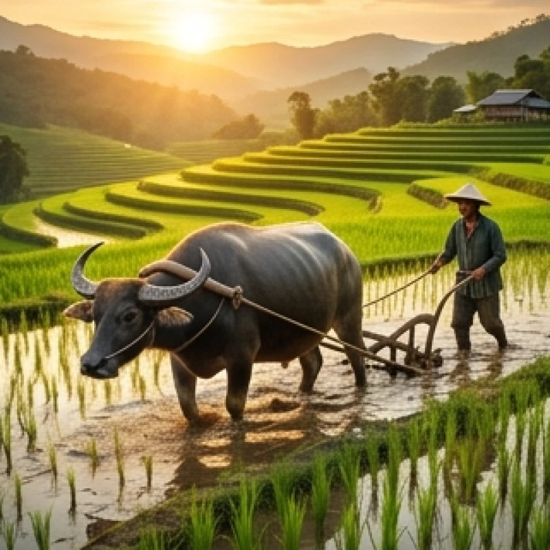 12 con giáp Việt Nam và Trung Quốc khác nhau thế nào: Bảng đối chiếu 3 Con trâu nước gắn liền với nền văn hóa nông nghiệp lúa nước và hình ảnh người nông dân Việt Nam