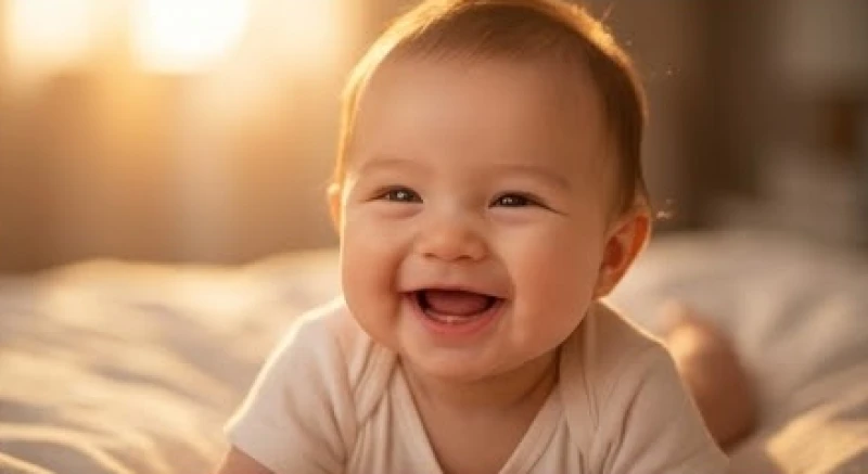 Nụ cười rạng rỡ của trẻ nhỏ hé lộ những chiếc răng đầu tiên, báo hiệu sự trưởng thành nhanh chóng và đột phá giới hạn