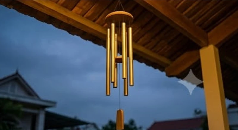 Mơ thấy cửa nhà bị hư: Giải mã điềm báo theo vị trí & chất liệu 8 Chiếc chuông gió bằng đồng treo trước cửa chính ngập tràn ánh sáng vàng để xua tan năng lượng xấu