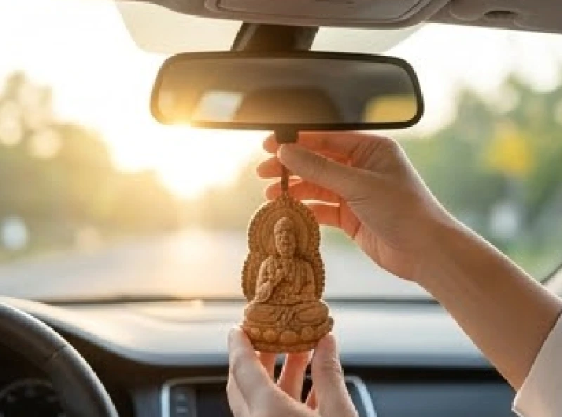 Vật phẩm treo xe cho người tuổi Sửu: chọn theo mệnh và tẩy uế 9 Treo vật phẩm phong thủy lên gương chiếu hậu ô tô vào buổi sáng sớm đón ánh nắng rực rỡ