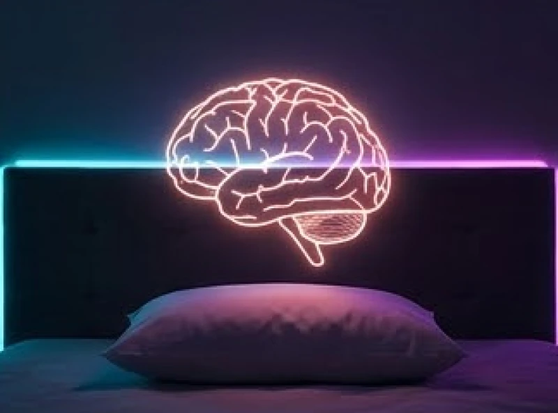 Biểu đồ não bộ phát sáng minh họa trạng thái ghi nhớ từng chi tiết của giấc ngủ