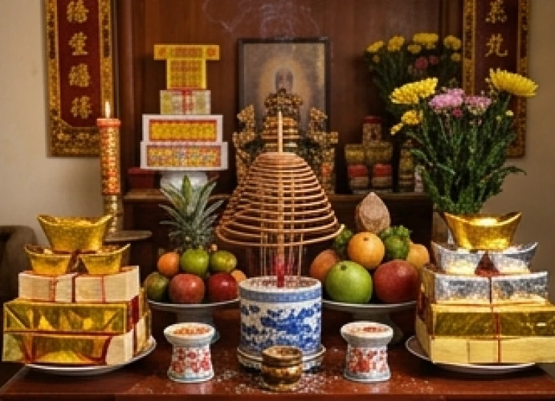 Gia chủ chuẩn bị mâm cúng và trình tự hóa vàng rằm tháng 7 tại nhà