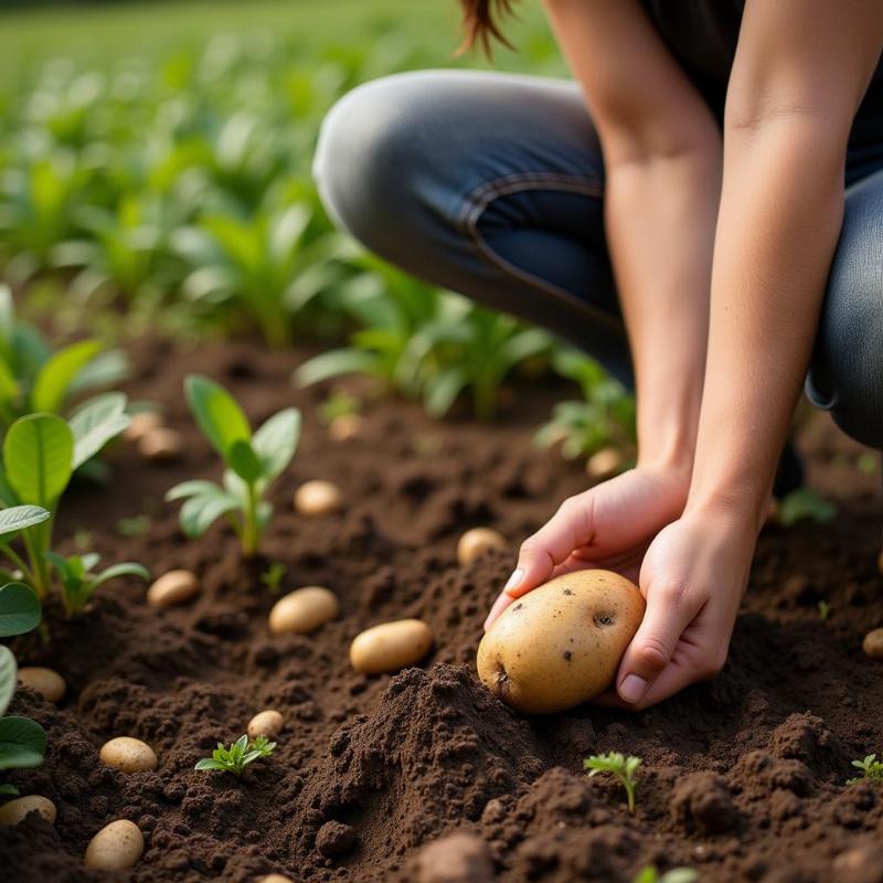 Mơ thấy trồng khoai tây trên đất màu mỡ