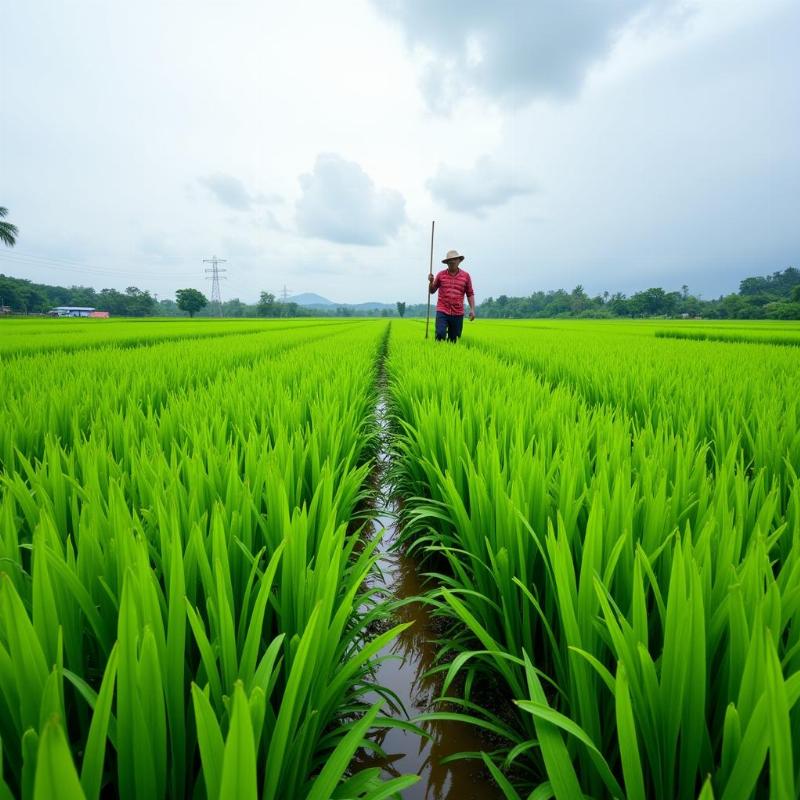 Mơ thấy trồng rau muống trên ruộng