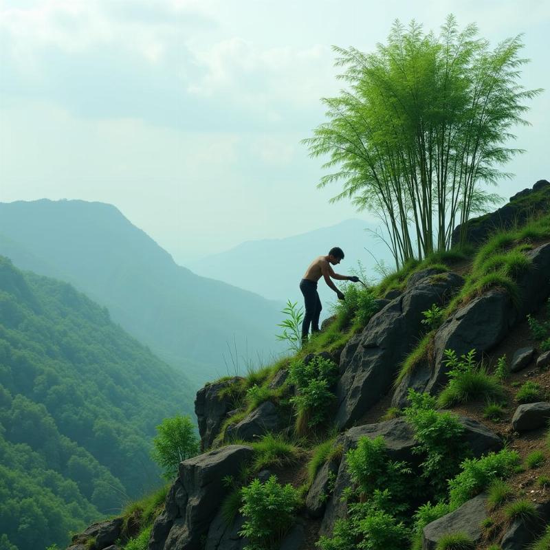 Mơ thấy trồng tre trên núi cao