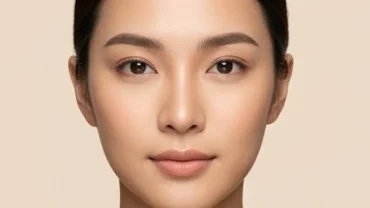 Chân dung cô gái có khuôn mặt cân đối với phần trung đình trên khuôn mặt đạt tỷ lệ vàng hài hòa