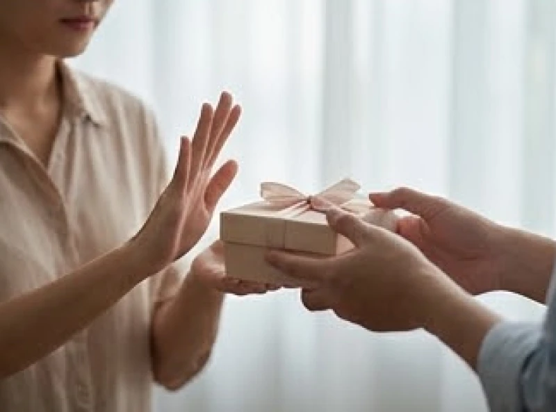 Giải mã giấc mơ thấy tặng quà cho người khác: Điềm báo và số may mắn 7 Ánh mắt bối rối khi người đối diện xua tay cự tuyệt hộp quà được đưa ra trong một buổi gặp mặt