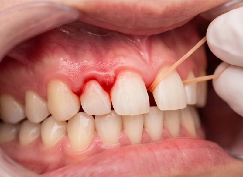 Tình trạng nướu bị sưng viêm tấy đỏ do dùng mẹo dân gian tự chữa tướng răng thưa