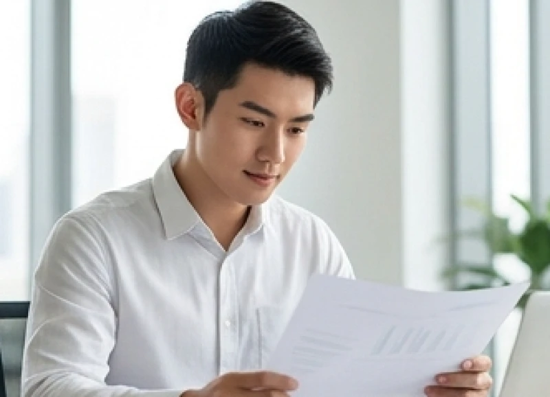 Chàng trai trẻ tập trung nghiên cứu tài liệu thể hiện tư duy linh hoạt của người có tướng tai cao