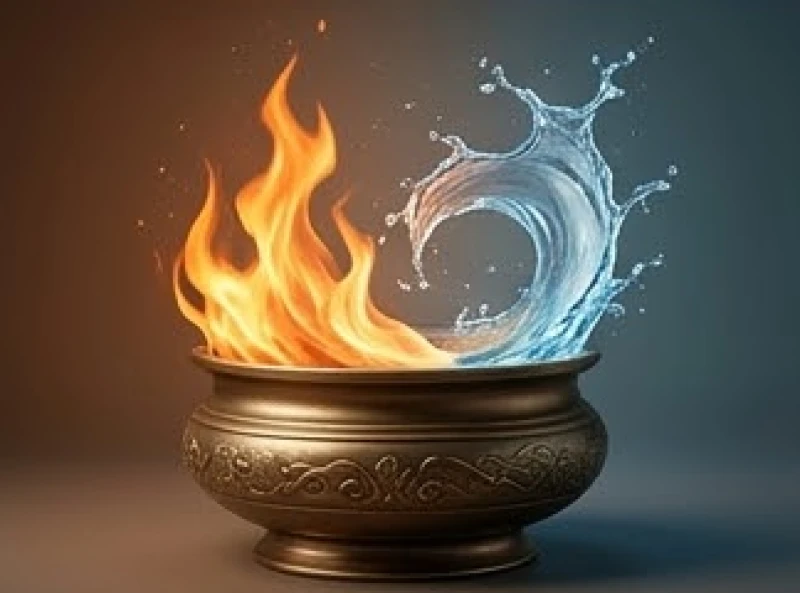 Tuổi Thìn Hợp Kết Hôn Với Tuổi Nào: Phân Biệt Nam Nữ Từng Năm Sinh 8 Hai dòng năng lượng nước và lửa va chạm minh họa cho sự đối kháng trong nhóm xung khắc