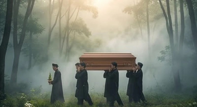 Mơ thấy khiêng quan tài: Giải mã điềm báo theo từng bối cảnh 2 Người đàn ông mướt mồ hôi tự tay gánh cỗ quan tài gỗ nặng trĩu trên vai
