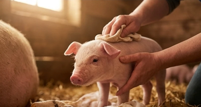 Mơ thấy heo đẻ là điềm gì: Giải mã bối cảnh và con số may mắn 8 Đôi bàn tay cẩn thận lau chùi và chăm sóc lợn con mới sinh thể hiện sự chủ động nắm bắt cơ hội tài chính