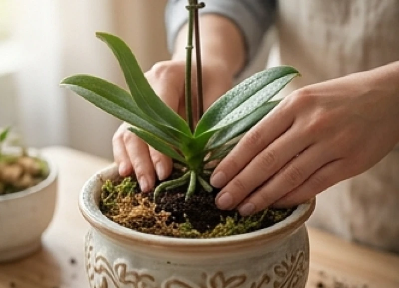 Mơ thấy hoa lan là điềm gì: Tra cứu điềm báo & bộ số may mắn 8 Đôi bàn tay cẩn thận vun đắp từng lớp đất để ươm trồng một chậu lan mới