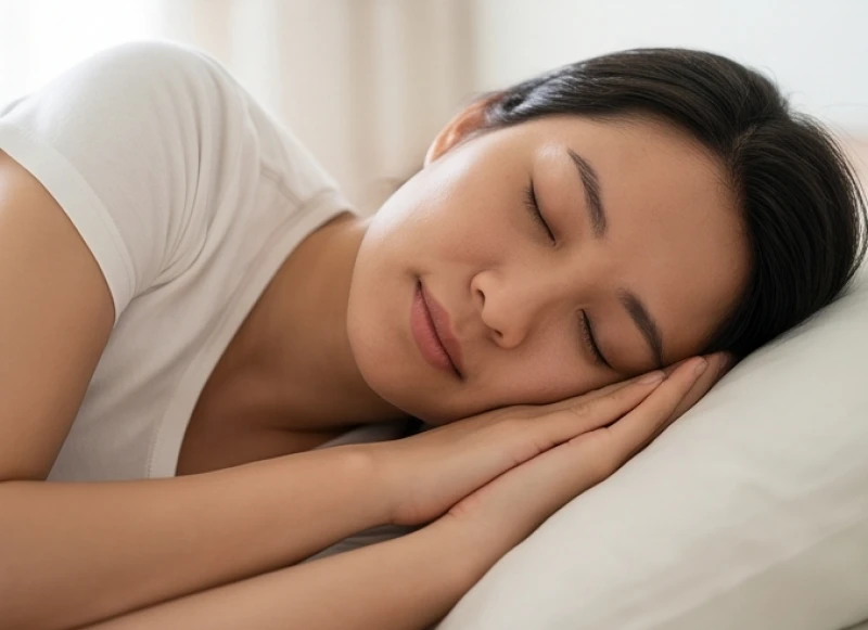 Người nằm nghiêng bên phải theo tư thế Cát Tường, tay kê dưới má giúp hệ hô hấp thông thoáng và tim không bị chèn ép