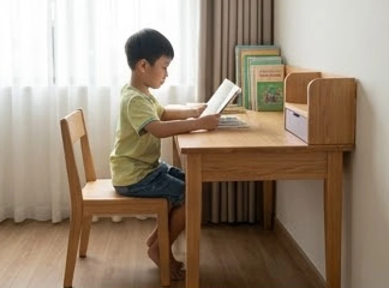 Tư thế ngồi chuẩn trên bộ bàn ghế 55cm giúp tối ưu hóa hướng bàn học cho trẻ tuổi mậu tuất 2018