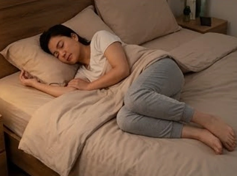 Tư thế nằm nghiêng sang phải giúp cơ thể thư giãn và tránh chèn ép tim khi ngủ