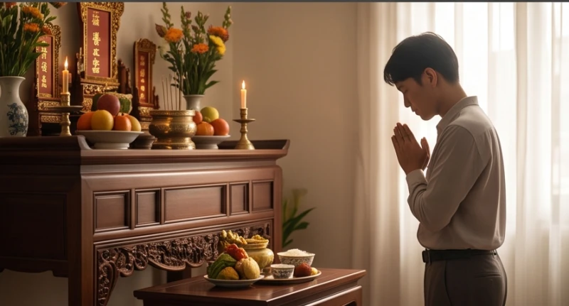Thứ tự khấn thần linh và gia tiên: Quy trình chuẩn tránh phạm kỵ 7 Tư thế chắp tay vái lạy thành kính trước bàn thờ giúp thể hiện sự tôn trọng tuyệt đối với các bậc thần minh và tổ tiên