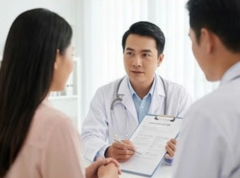 Khách hàng lắng nghe bác sĩ da liễu tư vấn chi phí tẩy nốt ruồi thẩm mỹ tại phòng khám