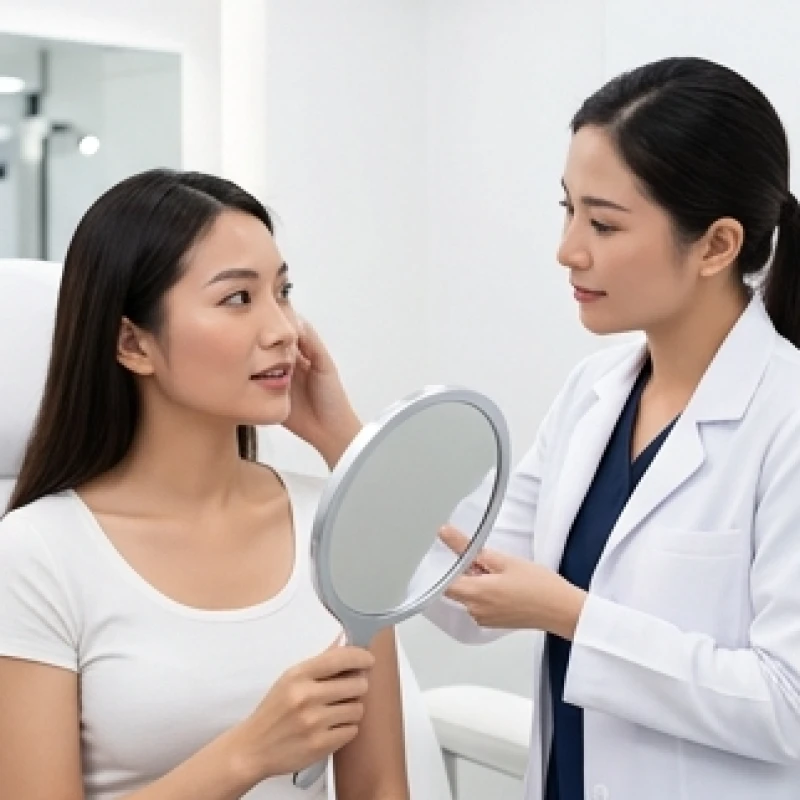 Quá trình thăm khám và kiểm tra cấu trúc xương mặt trực tiếp cùng chuyên gia y tế thẩm mỹ