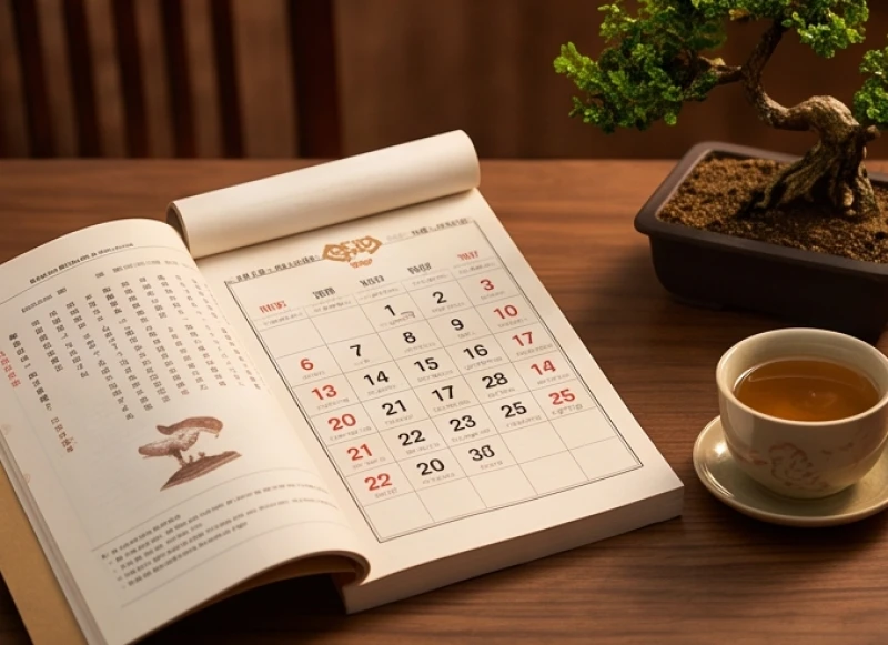 Cuốn lịch vạn niên mở ra các tháng cuối năm âm lịch để theo dõi biến động về mặt phong thủy