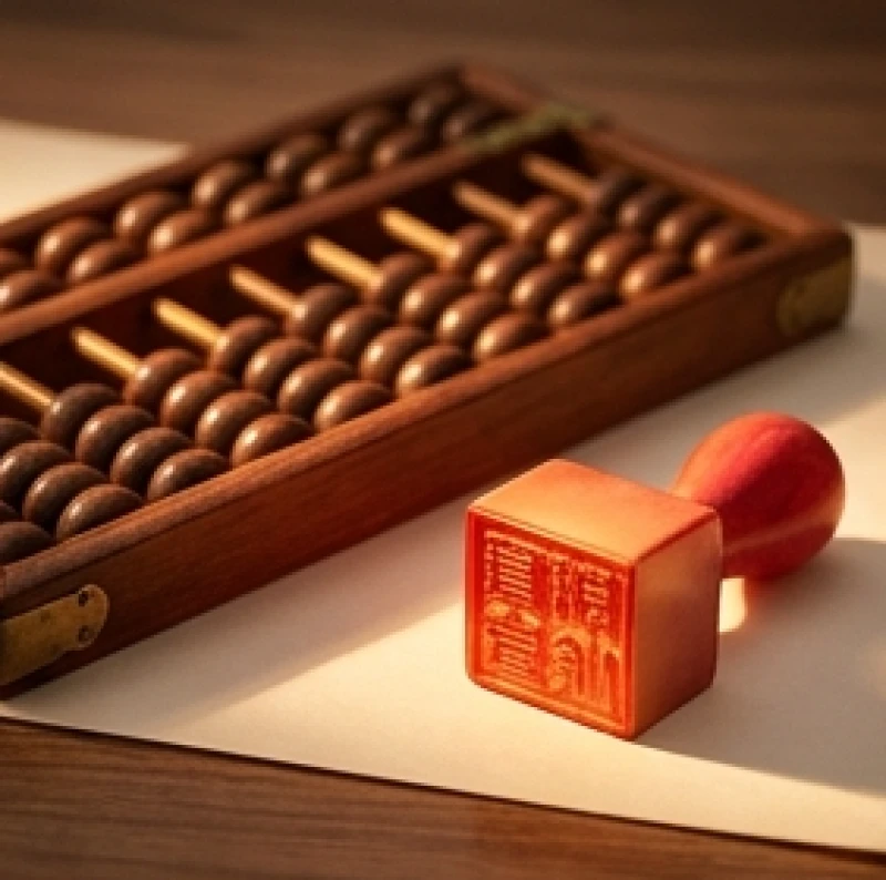 Chiếc bàn tính gỗ và ấn triện đỏ phát sáng thể hiện khí chất lãnh đạo bẩm sinh của nam bính dần