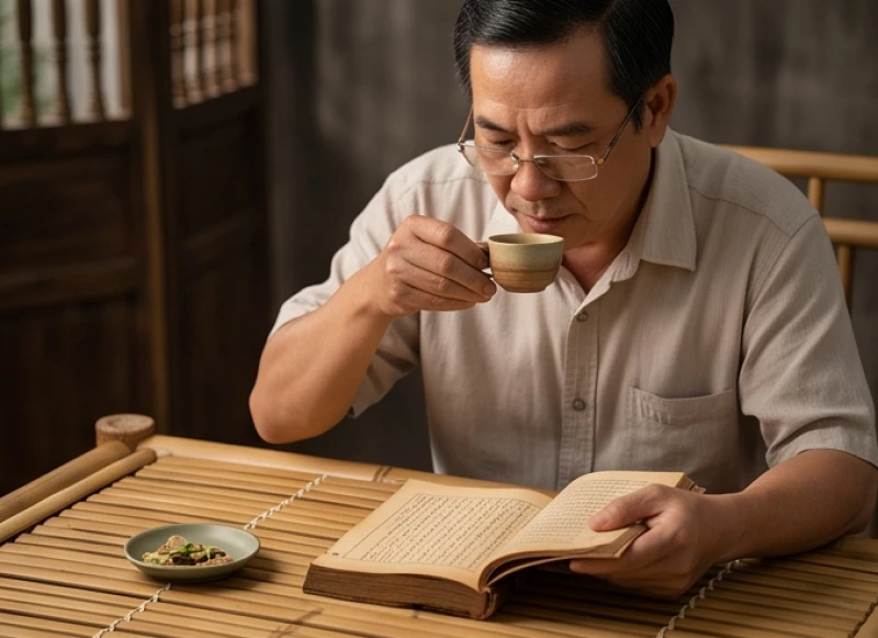 Tử vi tuổi Đinh Mão 1987 năm 2027: Chi tiết 12 tháng và mâm cúng 1 Người đàn ông tuổi Đinh Mão đọc sách phong thủy tìm hiểu vận hạn năm Đinh Mùi 2027