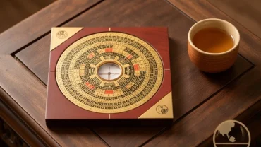 Tử vi trọn đời tuổi canh tý 1960 nam mạng với biểu tượng la bàn phong thủy và ngũ hành Thổ